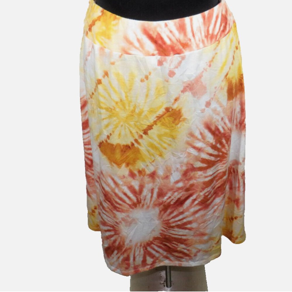 Cato Women's Rust Orange Multi Tie Dye Skirt Plus Size 14-16 - Picture 11 of 11